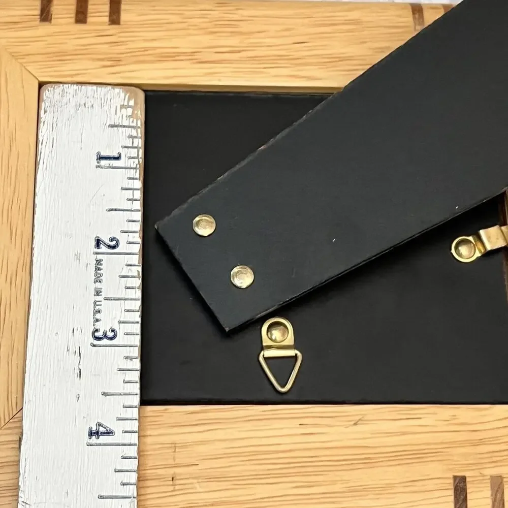 Vtg Art Deco Wooden Picture Frame Handcrafted Light Grain Marquetry Inlay MCM